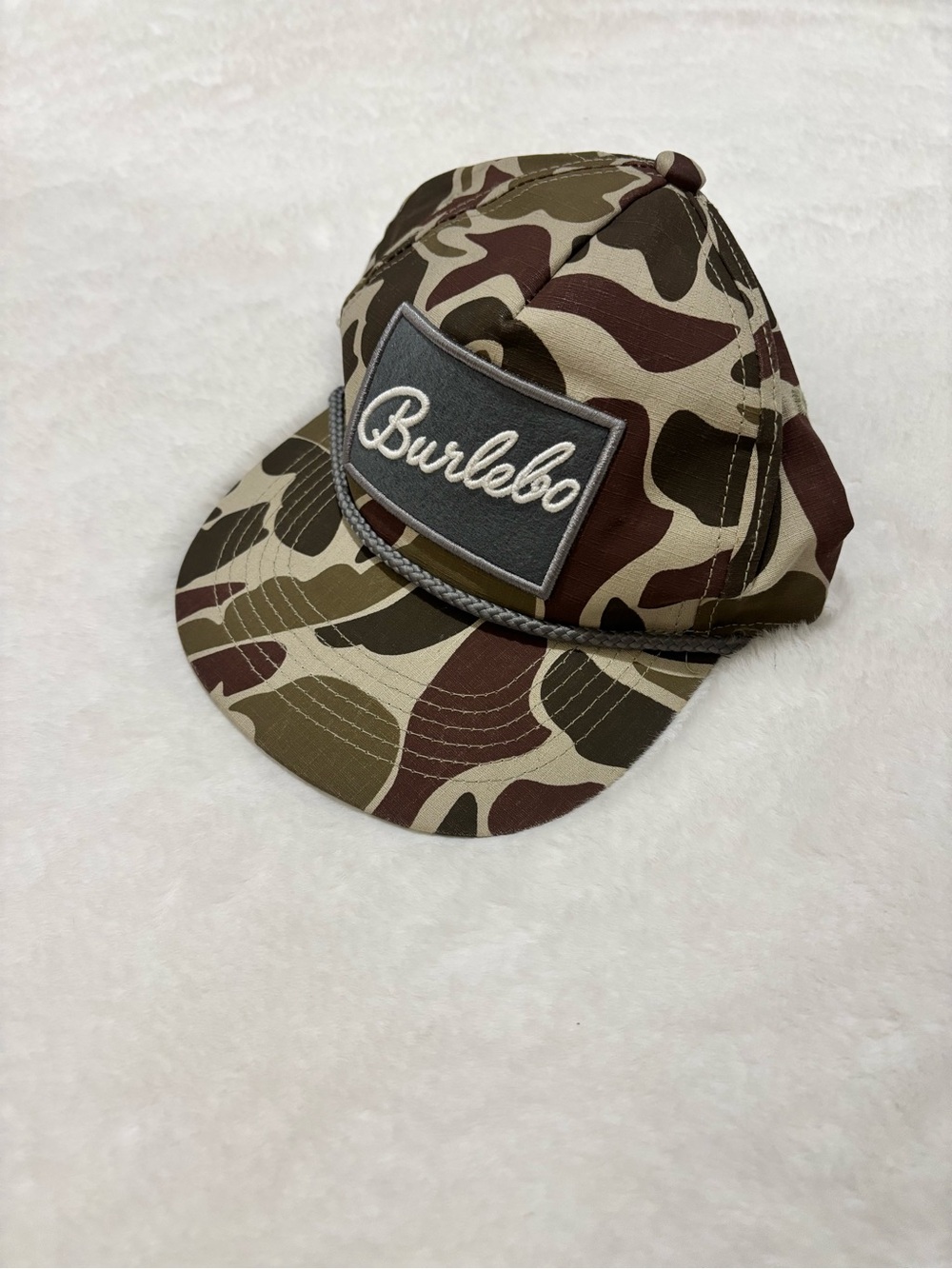 Burlebo Camo Snapback Hat Grey Patch